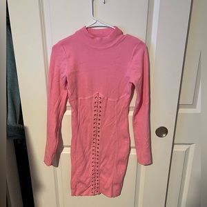 Pink form fitting dress